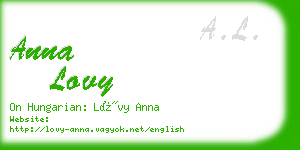anna lovy business card